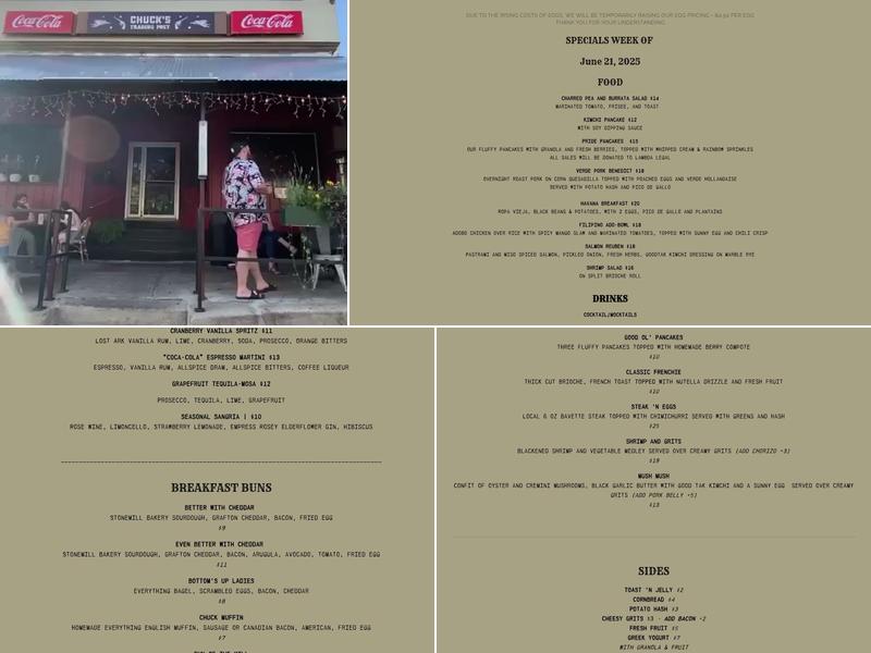 Chuck's Trading Post Menu