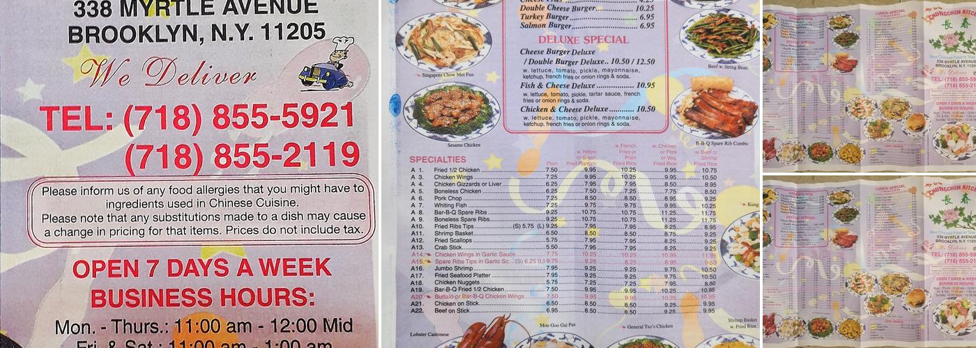 Chung Chun Kitchen Menu
