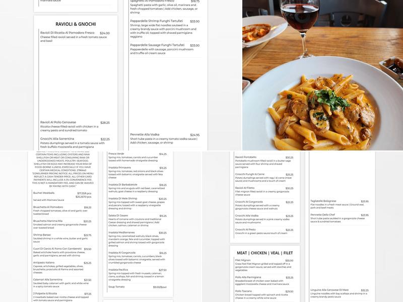 Cicciotti's Trattoria Italiana & Seafood Menu