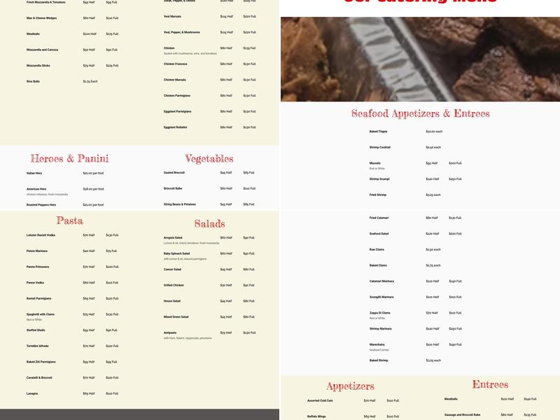 Ciro Pizza Cafe Menu