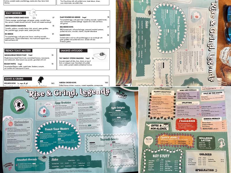 Citizens Of Chelsea, A Breakfast Restaurant & Cafe Menu