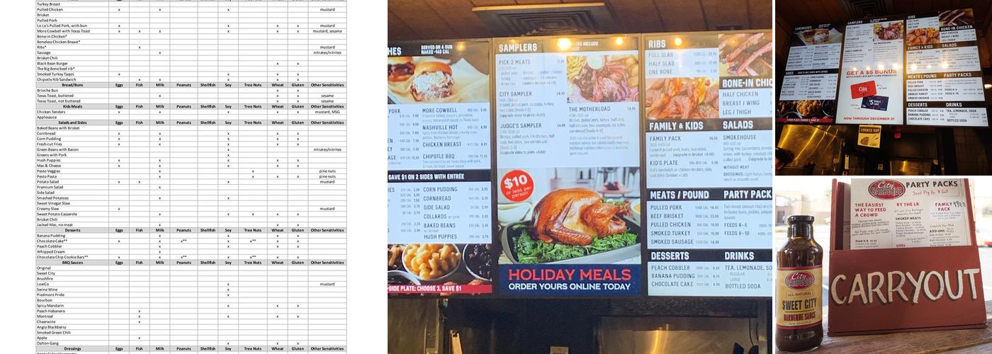 City Barbeque Menu
