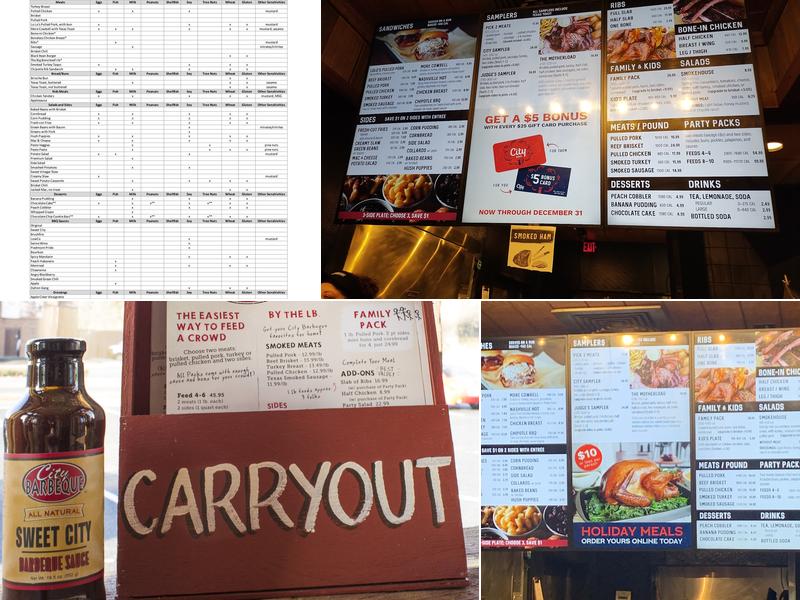 City Barbeque Menu