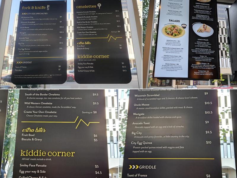City Egg Menu