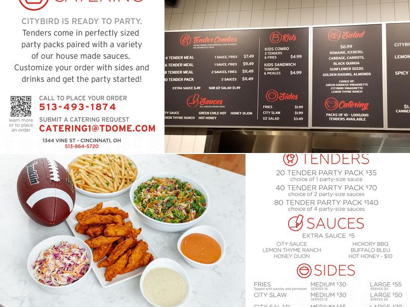 CityBird Tenders OTR Menu