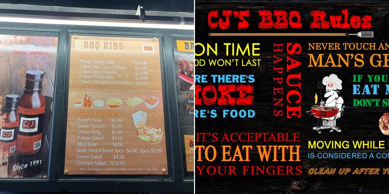 CJ BBQ Menu