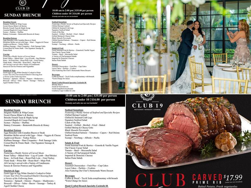 Club 19 Pembroke Lakes Menu