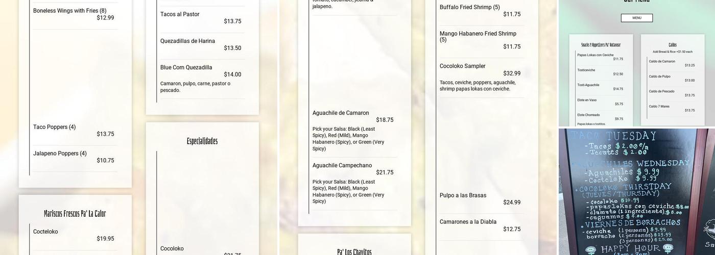 Coco Loko Menu