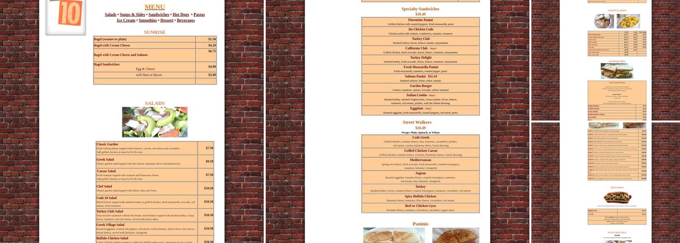 Code 10 Menu