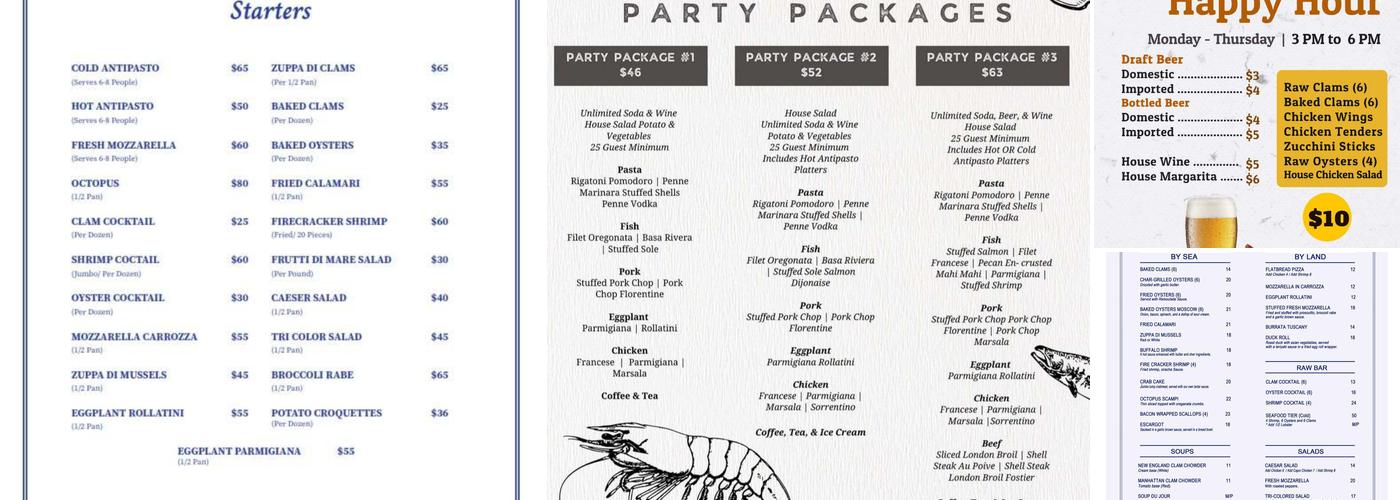 Cole's Dock Side Menu