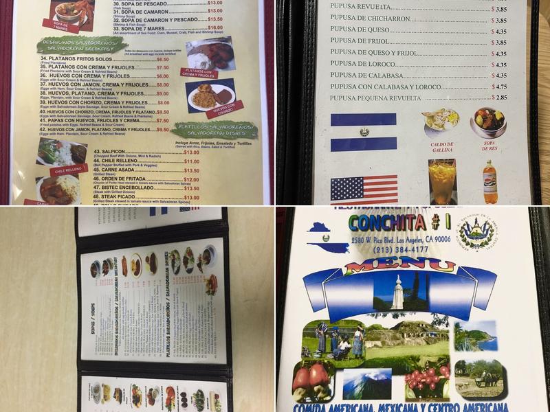 Restaurante Conchita Menu