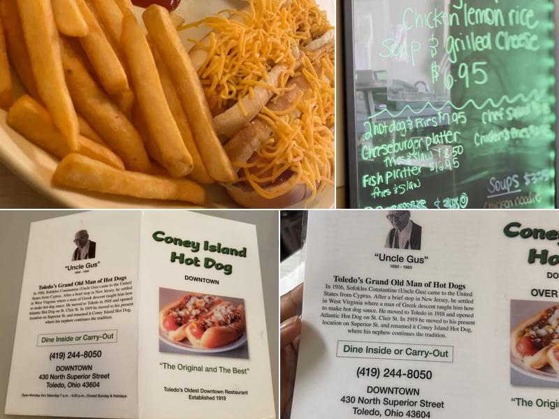 Coney Island Hot Dog Downtown Toledo Menu