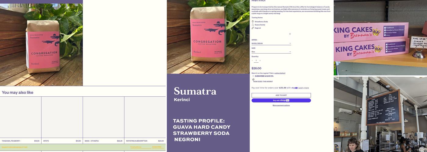 Congregation Coffee Roasters Menu