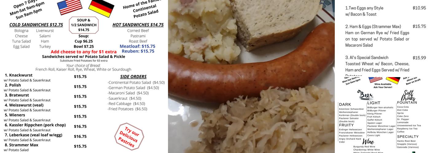 Continental Delicatessen Menu