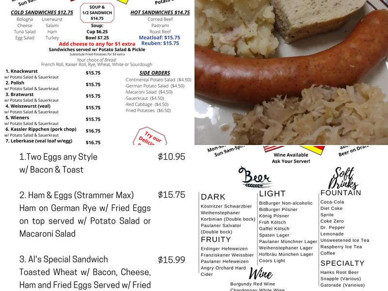Continental Delicatessen Menu