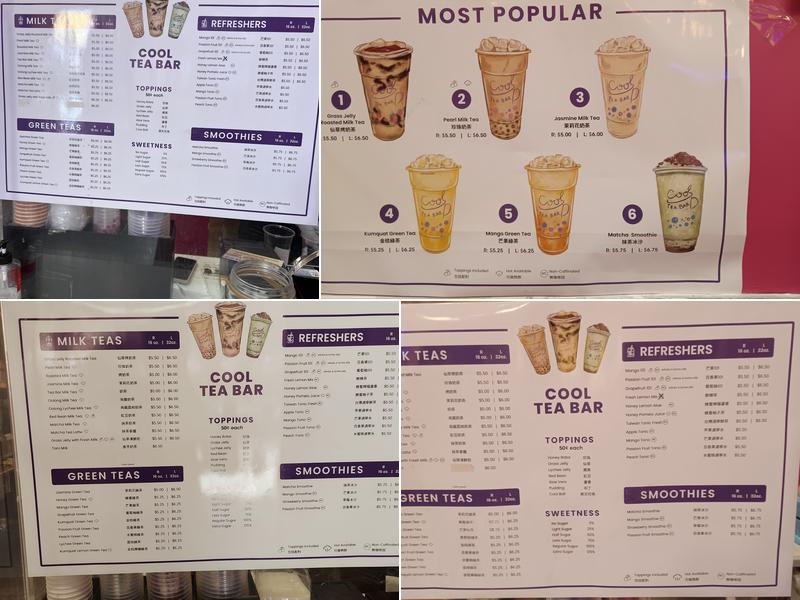 Cool Tea Bar Menu