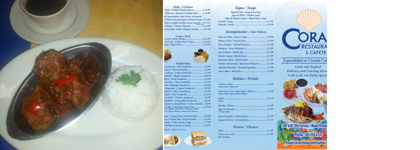 Coral of Miami Menu