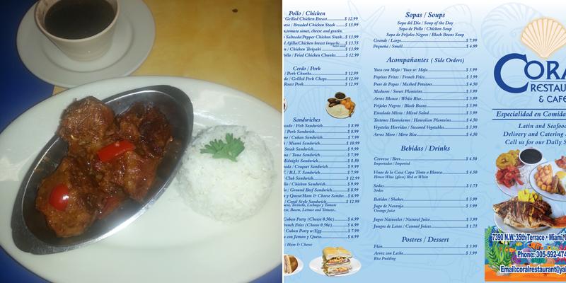 Coral of Miami Menu
