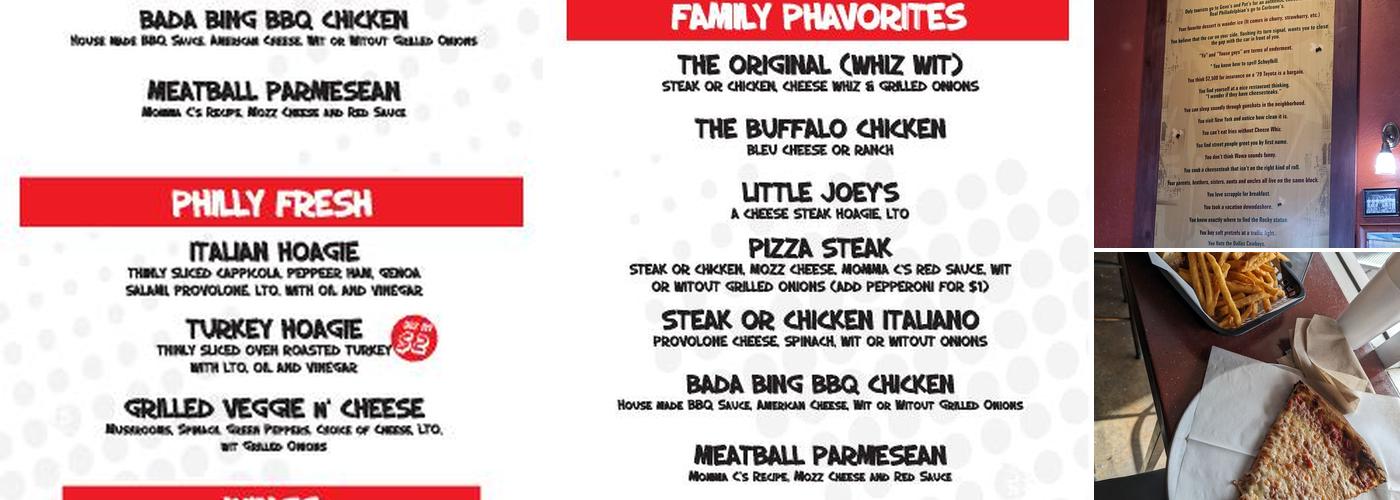 Corleone's Philly Steaks & Pizza Menu