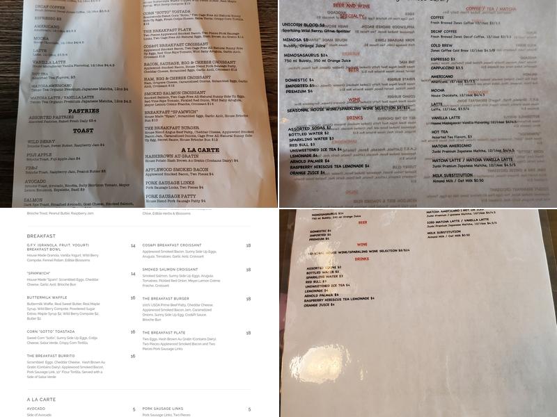 Cos & Pi Menu