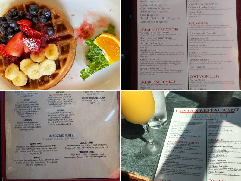 Costas Restaurant Menu