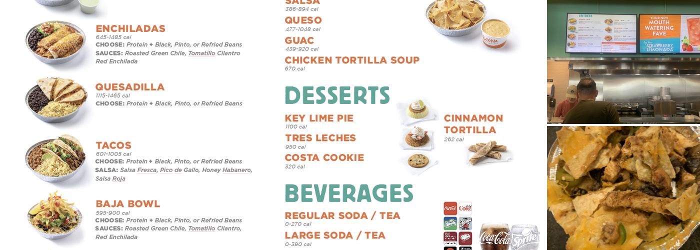 Costa Vida Menu