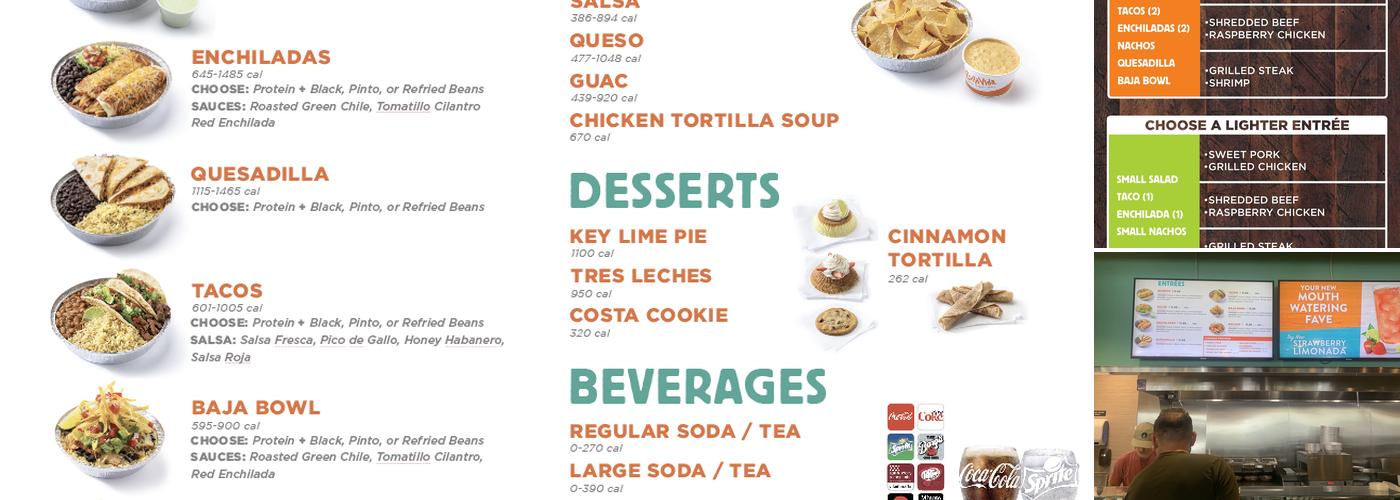 Costa Vida Menu