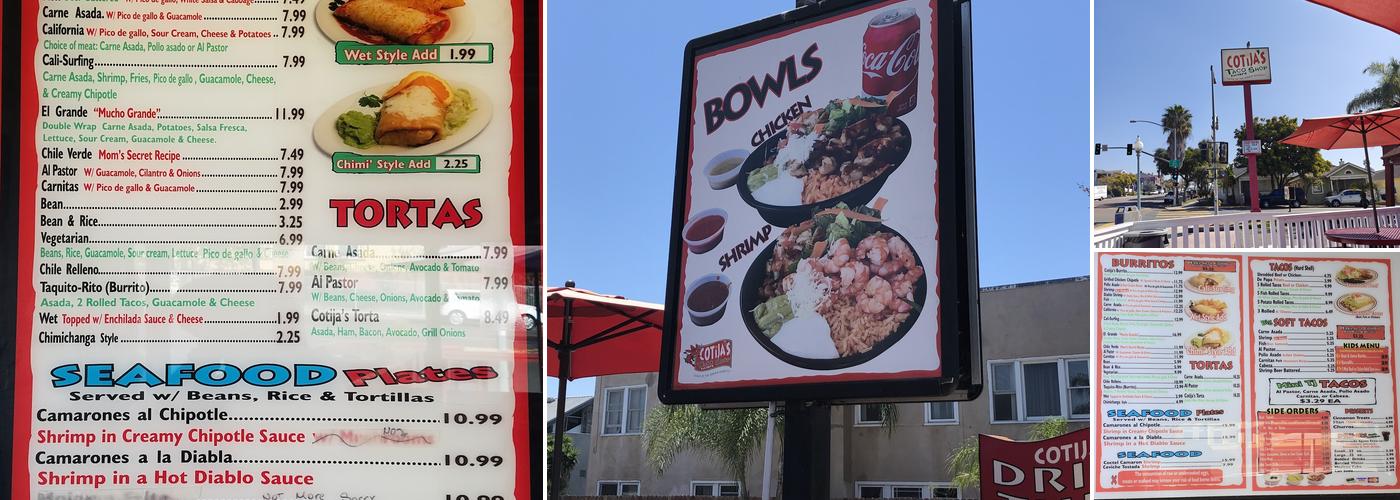 Cotijas Mex Grill Menu