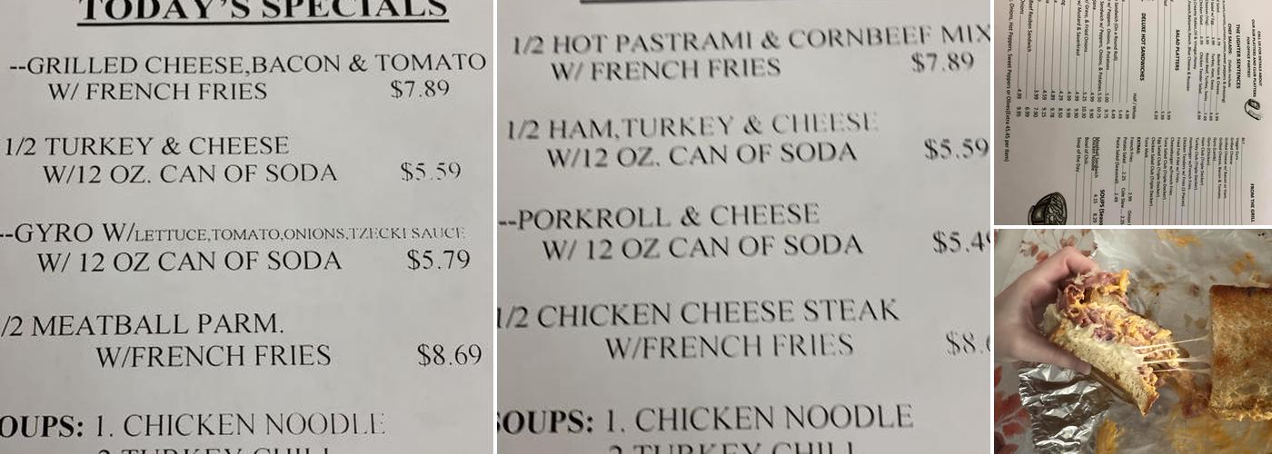Courthouse Sub Shop Menu