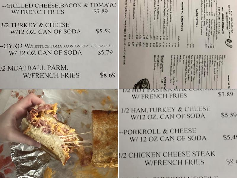 Courthouse Sub Shop Menu