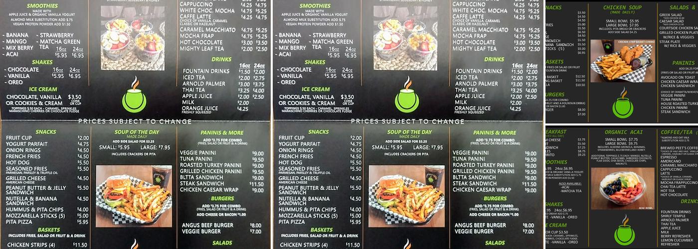 Courtside Caffé Menu