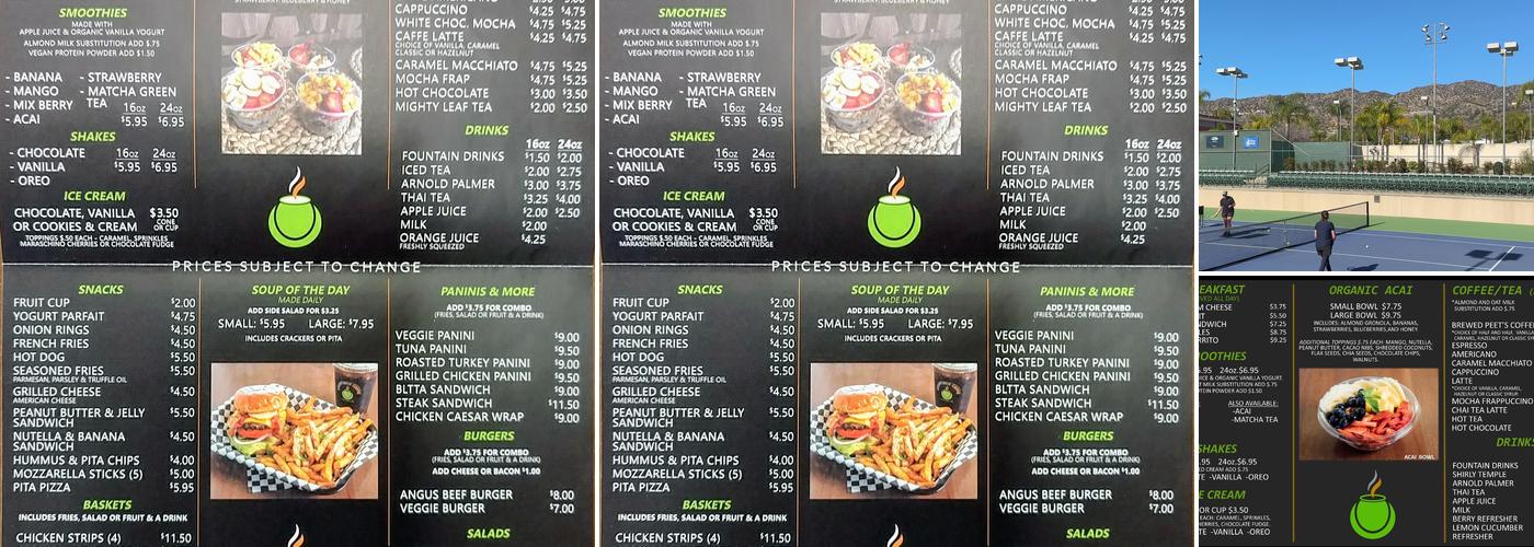 Courtside Caffé Menu