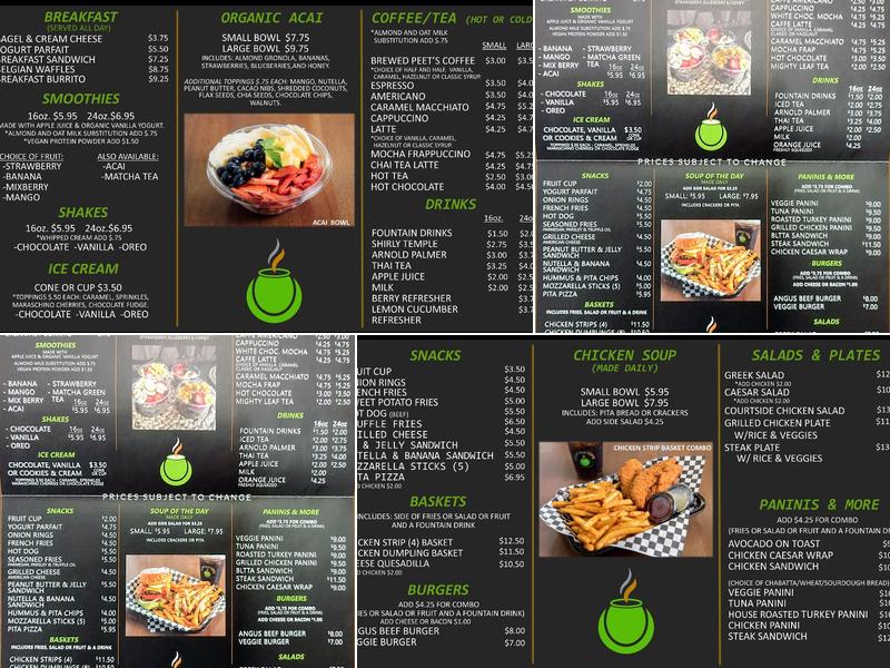 Courtside Caffé Menu