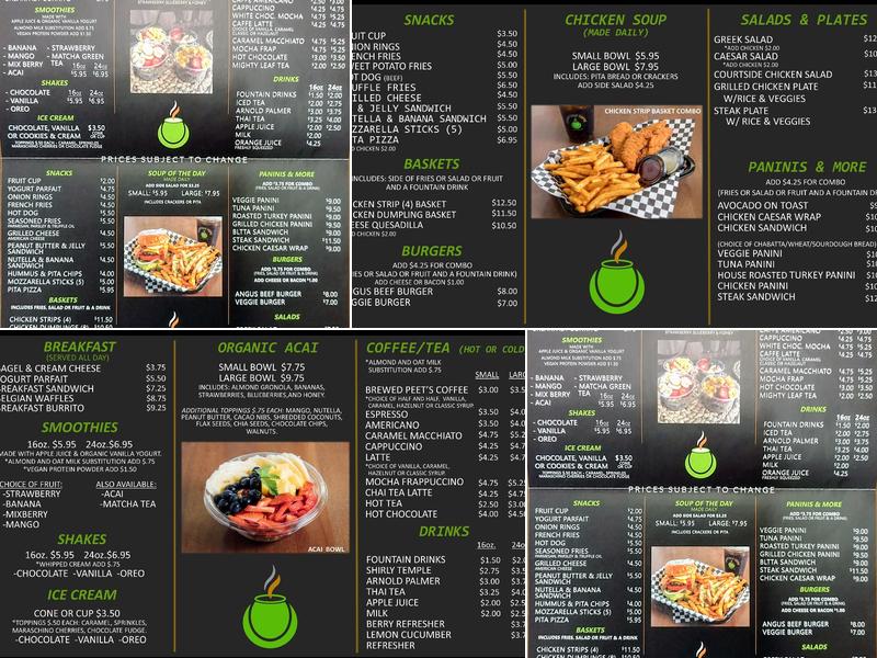 Courtside Caffé Menu