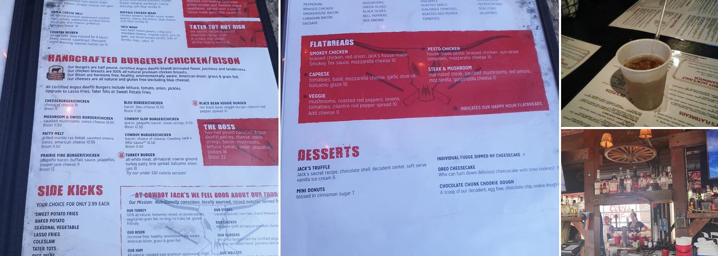 Cowboy Jack's Downtown Minneapolis Menu