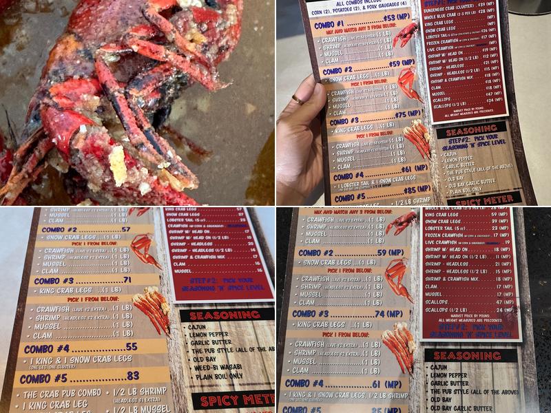 Crab Pub Menu