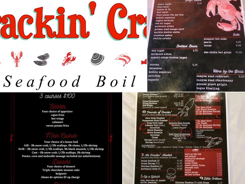 Crackin' Crab Seafood Boil Menu