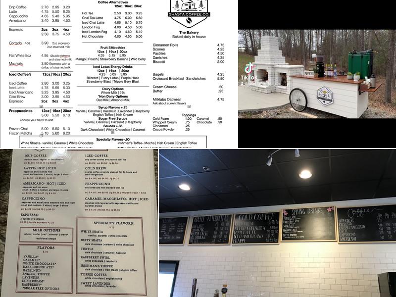 Shasta Coffee Co. Menu