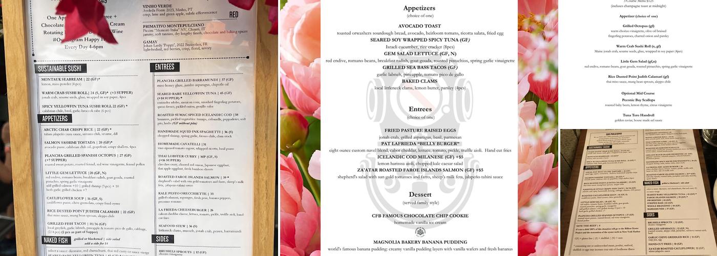 Crave Fishbar Menu