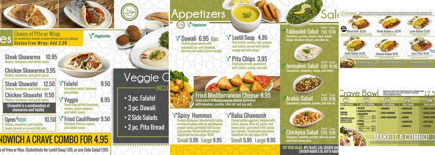 Crave Kabob Menu