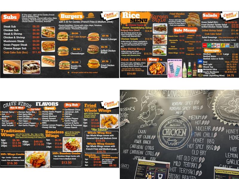 Crave Wings Menu