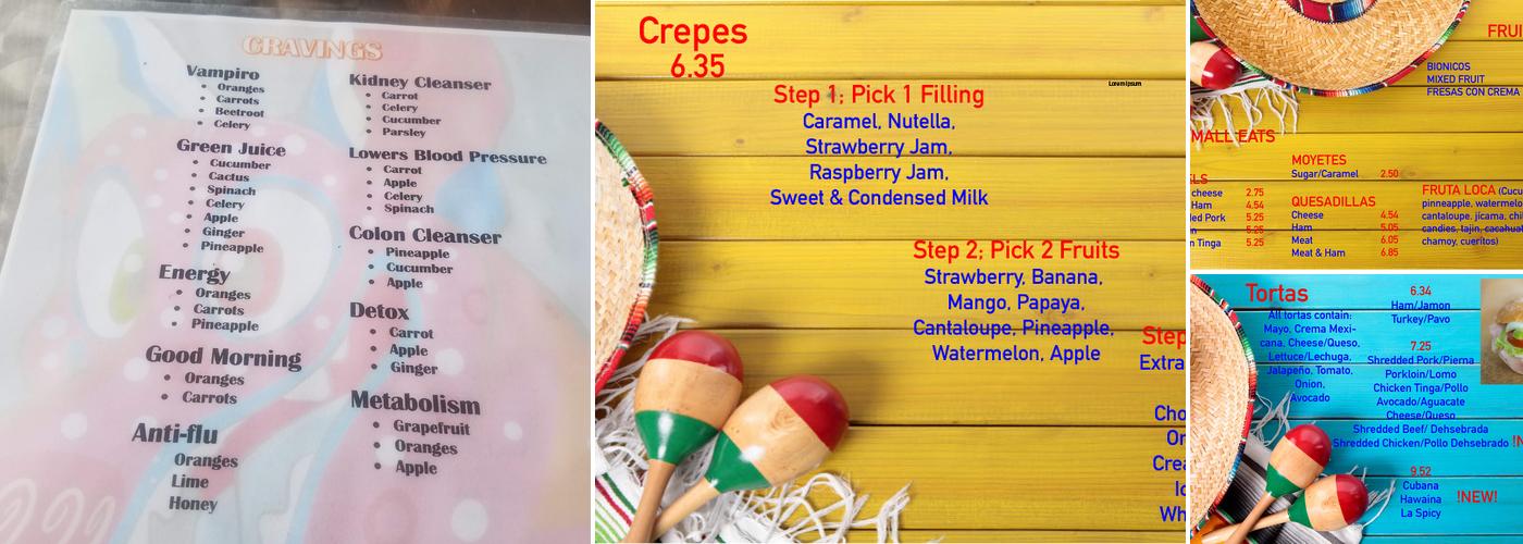 Cravings Menu