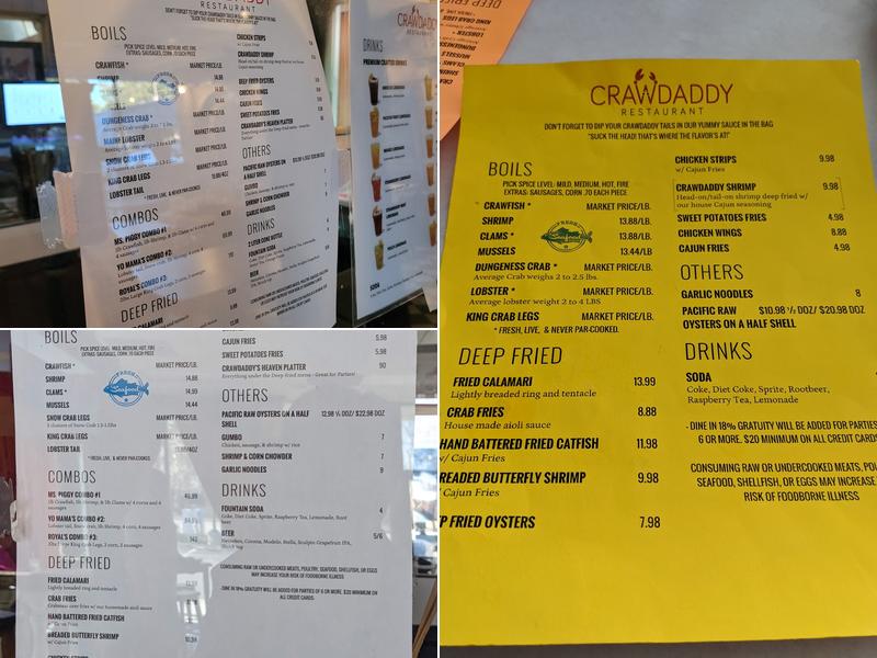 Crawdaddy Restaurant Menu