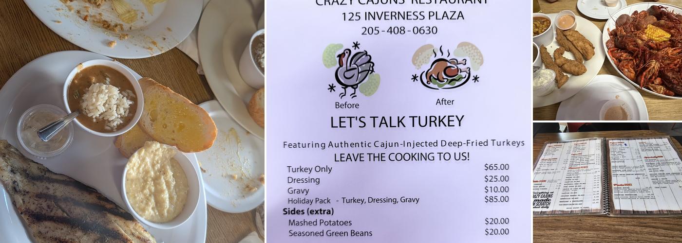 Crazy Cajuns' Boiling Pot Menu