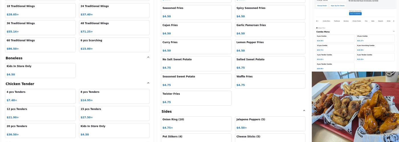 Crazy Mike's Wings - Glendale, AZ Menu