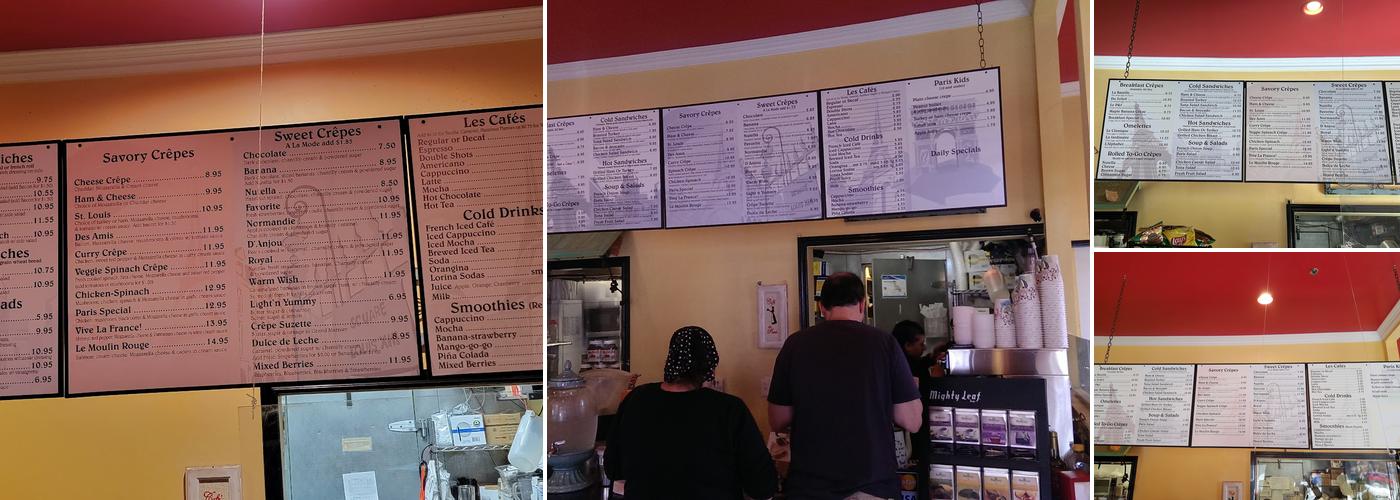 Crepes De Paris Menu
