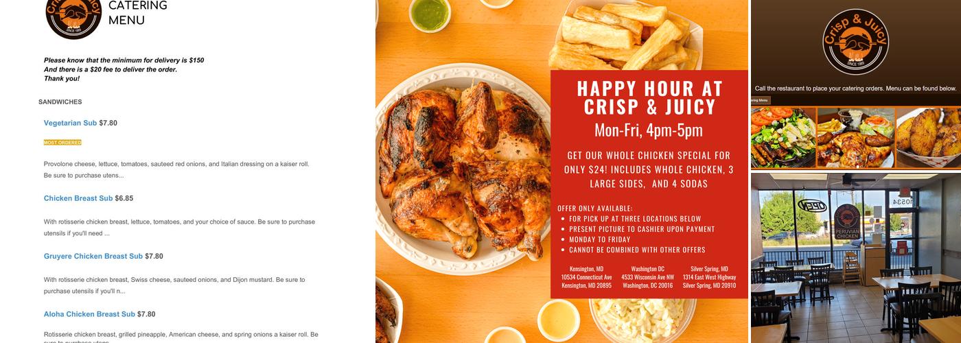Crisp & Juicy Menu