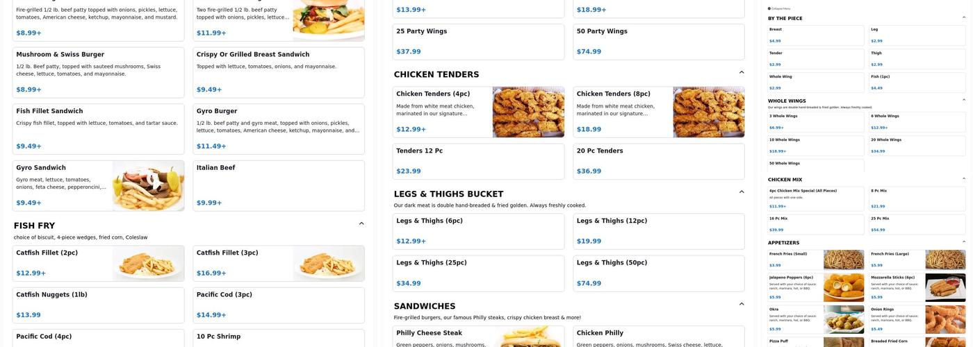 Crispy and Grill Menu