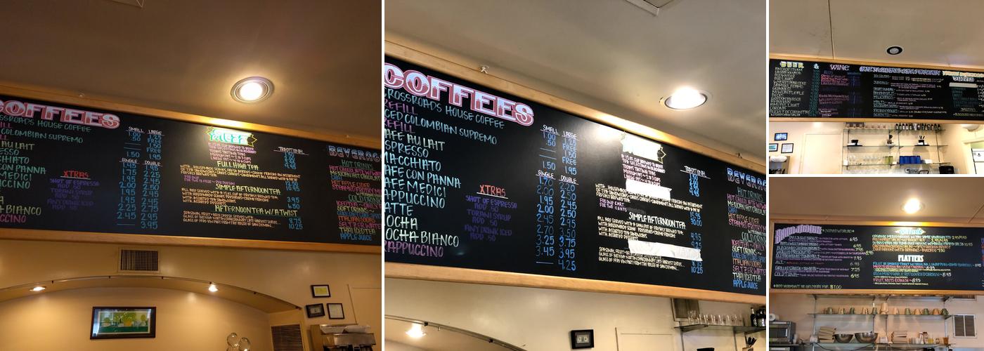 Crossroads Cafe Menu