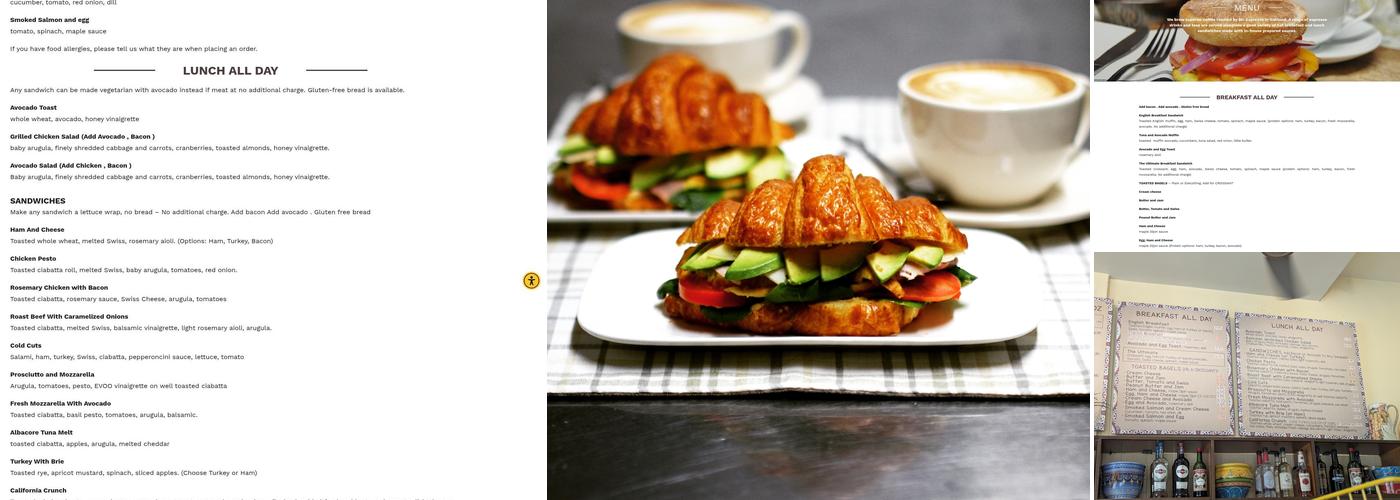 Crostini & Java Menu